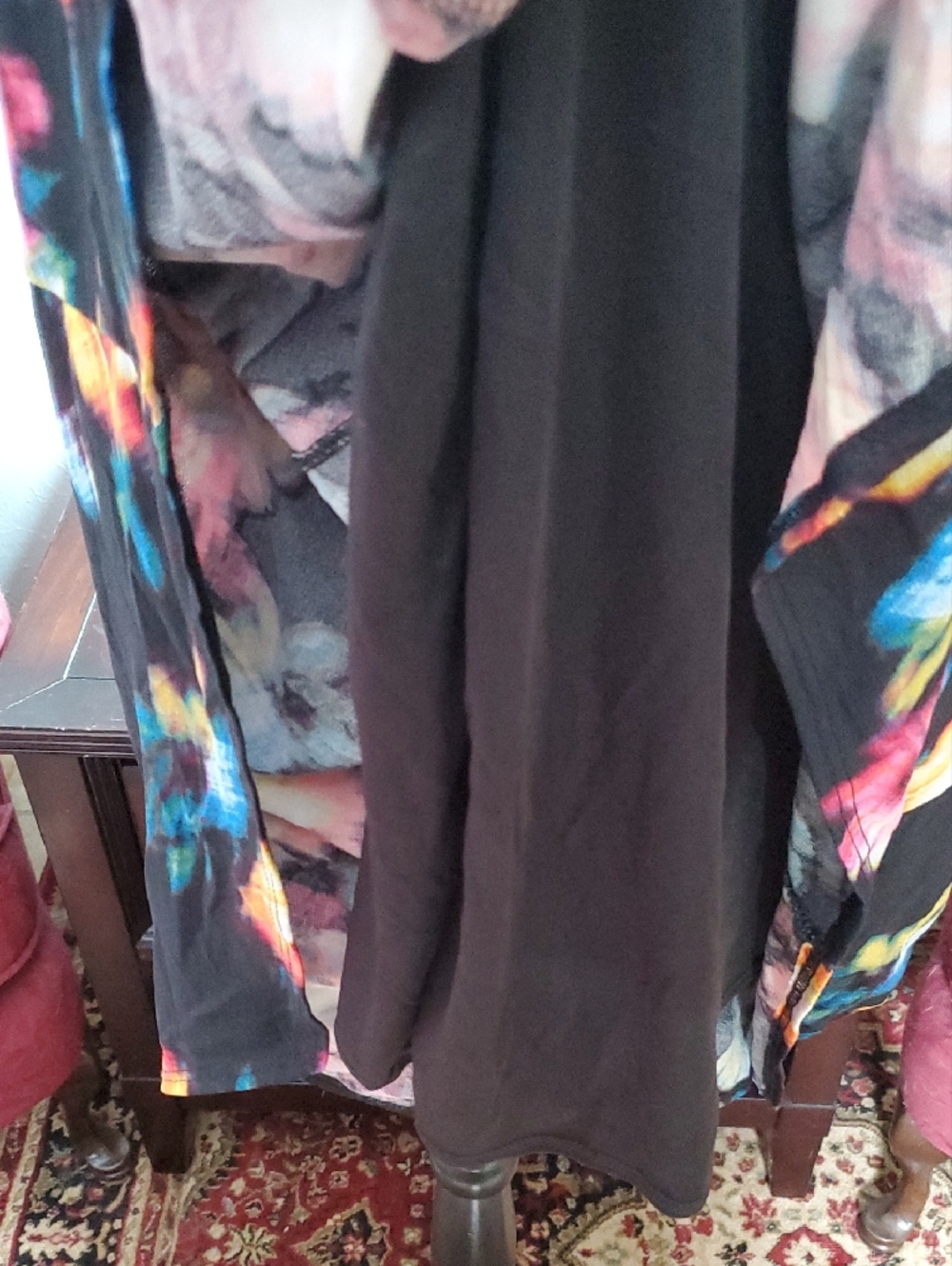 NY Collection Black Midi Dress with Vibrant Floral Print - Picture 9 of 11